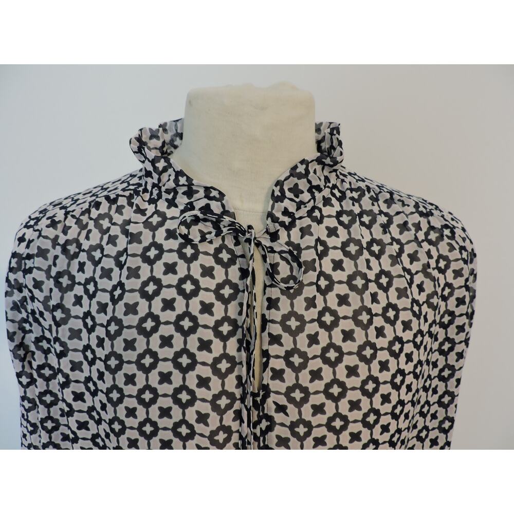 Loft Outlet Polyester Thin Blouse with Neck Tie, Size M